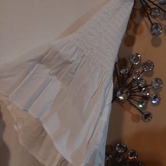 White Ruffled Sleeve Top - Picture 2 of 3